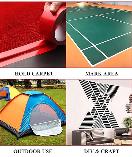 Miniatura 5 de LLPT Cinta adhesiva de grado prémium de 1.6 pulgadas x 108 pies x 11 mil, fácil de rasgar, sin residuos, fuerte adhesivo, color negro (DT401)