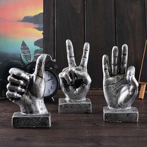 Miniatura 2 de Estatuas de escritorio con diseño de mano para decorar el hogar, sala de estar, gabinete o estante