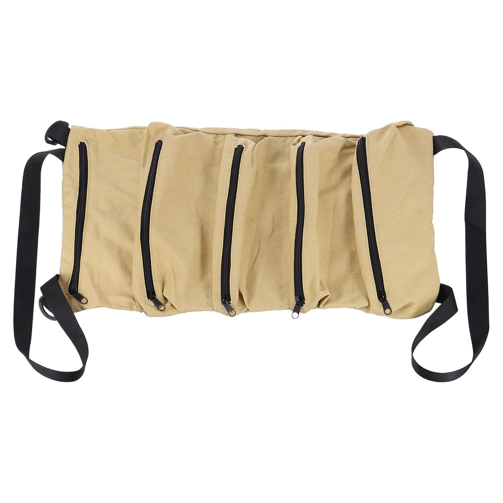 HARFINGTON Roll Up Tool Bag 18.5" x 11" Canvas Tool Bags with 5 Tool Pouches Compartments Multipurpose Utility Roll Tool Storage for Mechanics