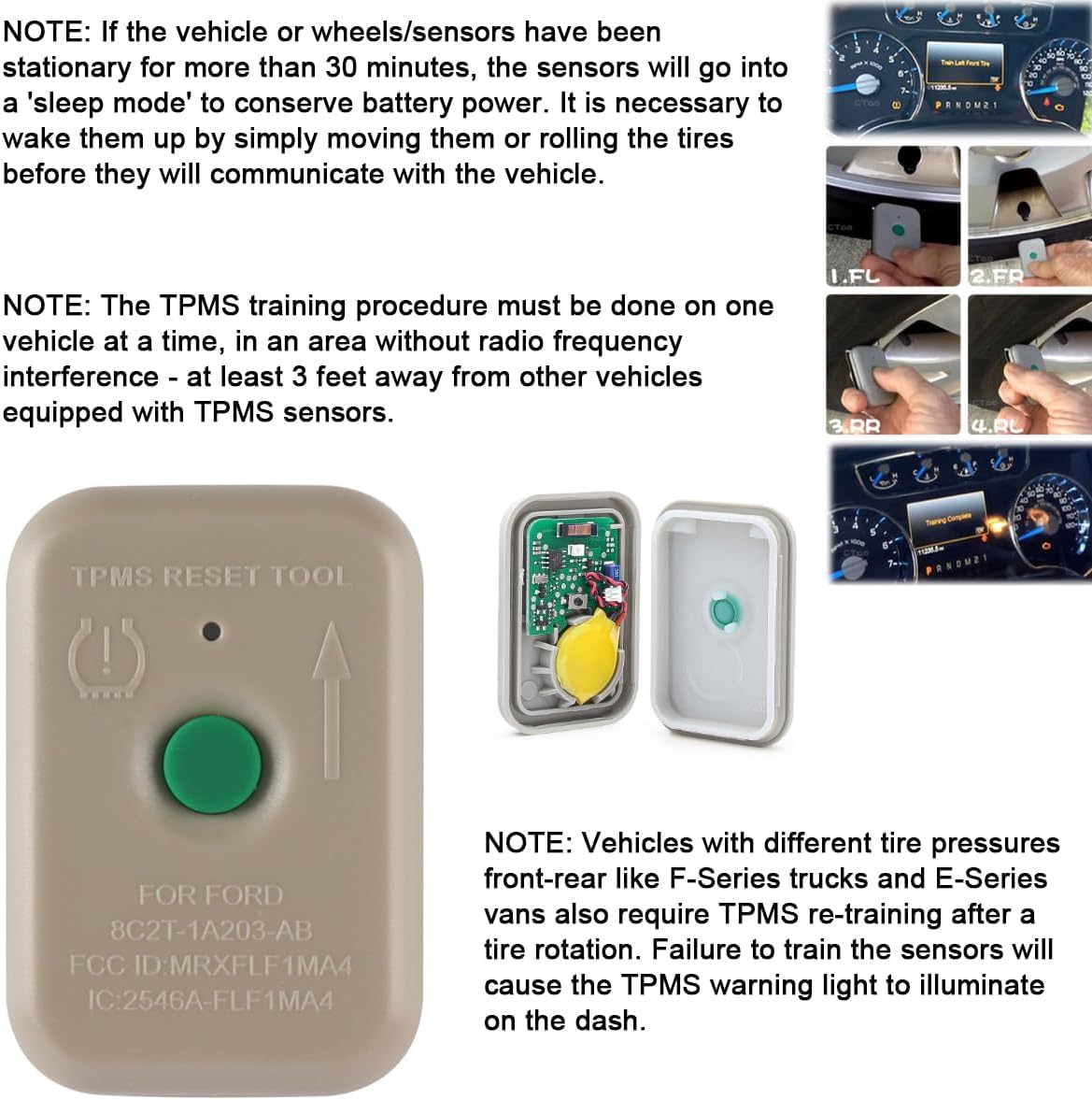 TPMS 19 8C2T-1A203-AB Tyre Pressure Monitor TPMS Relearn Tool Digital Tire Pressure Sensor Activation Reset Tool for Ford & Mazda Car Models — view 7