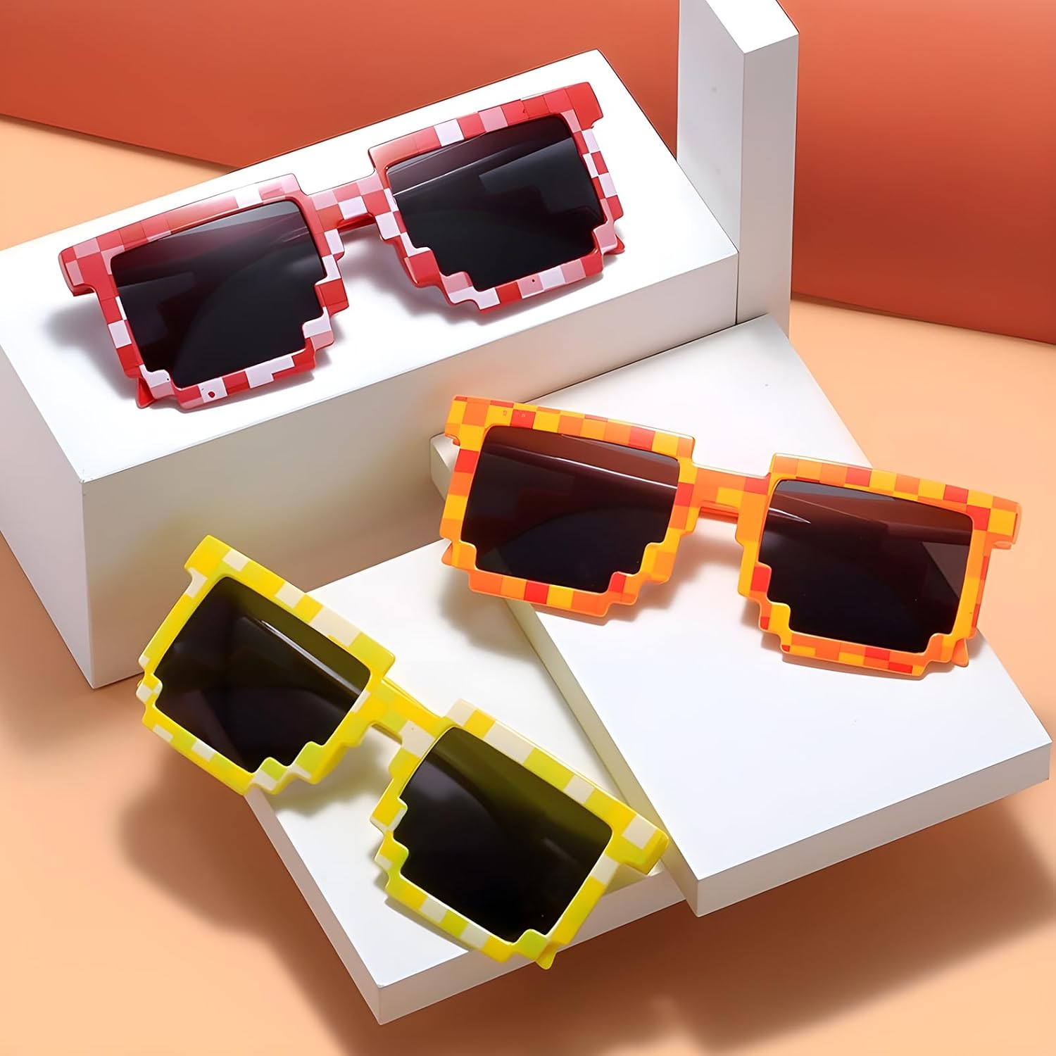 Bulk Pixel Sunglasses Color Miner Pixel Glasses for Adult Funny Pixelated Party Sunlasses