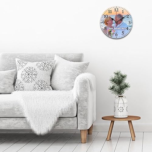 Miniatura 3 de Reloj de pared personalizado con texto fotográfico, añade tu imagenlogotipo, reloj de madera, diseño de tu propio reloj, funciona con pilas, reloj