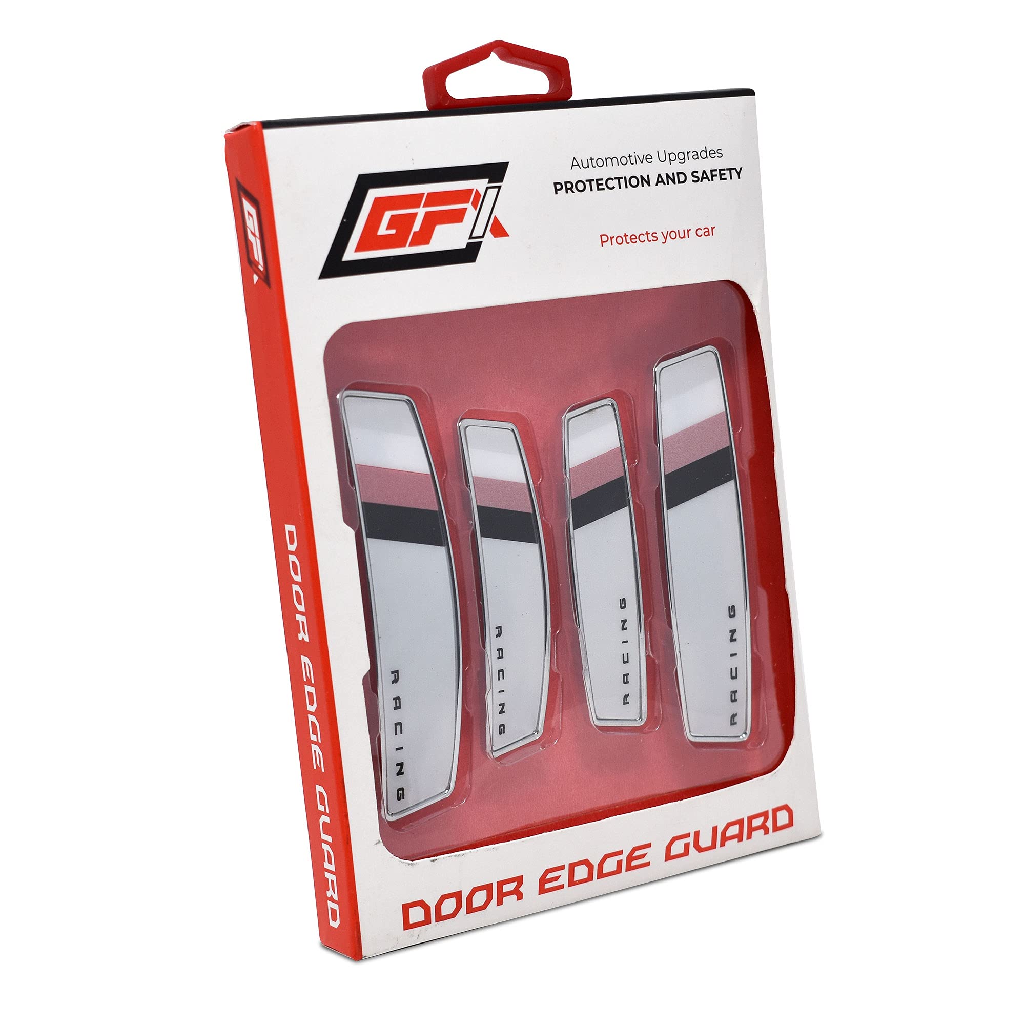 GFX Car Door Edge Protector Guard Scratch (4Pcs) (Mercury Sports-Silver)