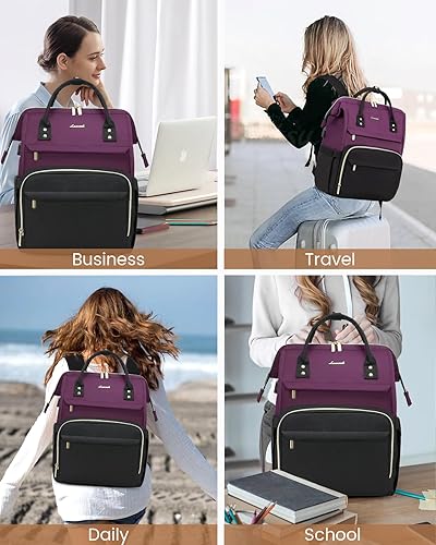 Miniatura 7 de LOVEVOOK - Mochila para ordenador portátil para mujer, de moda, de negocios, de viaje, mochila para estudiantes, mochila de trabajo para profesores,