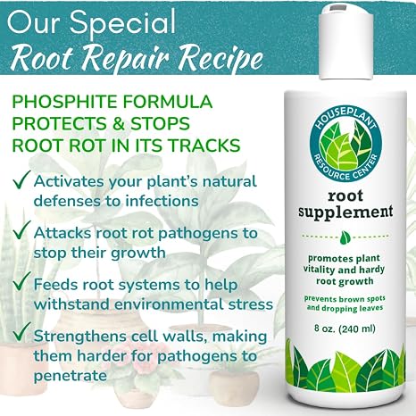 Root Rot Repair for Houseplants Root Supplement & Recovery Drops for Overwatering or Shock | Heals Roots, Prevents Yellowing, Brown Spots & Dropping Leaves (8 oz)