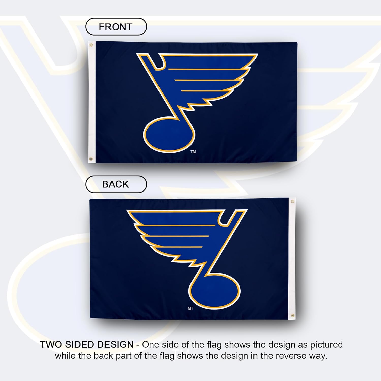 Desert Cactus St. Louis Blues Flag NHL 100% Polyester Indoor Outdoor 3x5 feet National Hockey League Team Flags (Design #2) - Image 2