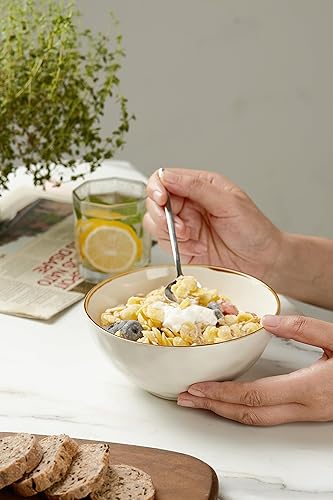 Miniatura 7 de famiware Juego de 6 cuencos de cereales Ocean Square de 6 pulgadas, cuencos de avena para arroz de 23 onzas, aptos para microondas y lavavajillas,