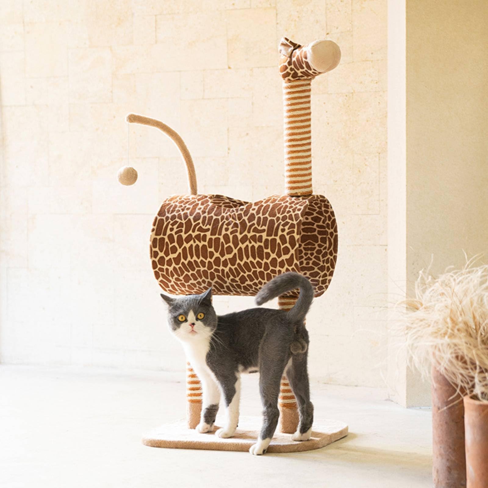 para Gatos Gimnasio Rascador Poste Cueva Acolchada con de Observación Suave y Sisal Favorece Juego Activo y Trepado Diseño Vertical para Ahorrar Suelo, Style to 1