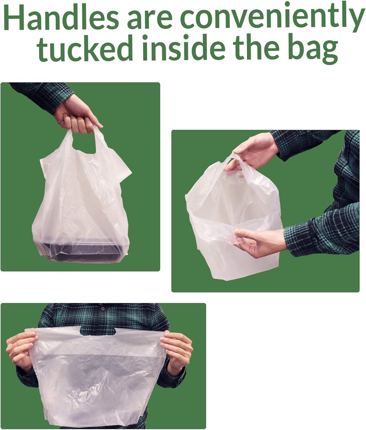 Reli. Take Out/To Go Bags (500 Count Bulk) (Medium 20" L x 9.5" W x 12" H) White Carry Out Shopping Bag, Die Cut Handle, Square Bottom, Reusable - Food Service, Restaurant, Catering, Delivery
