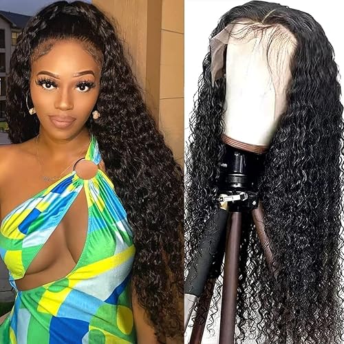 30 Inch Lace Front Wig Human Hair 13x4 Deep Curly Lace Front Wigs For Black Women Pre Plucked With Baby Hair 180% Density Loose Deep Wave Lace Frontal Wet And Wavy Wig Human Hair 30inch