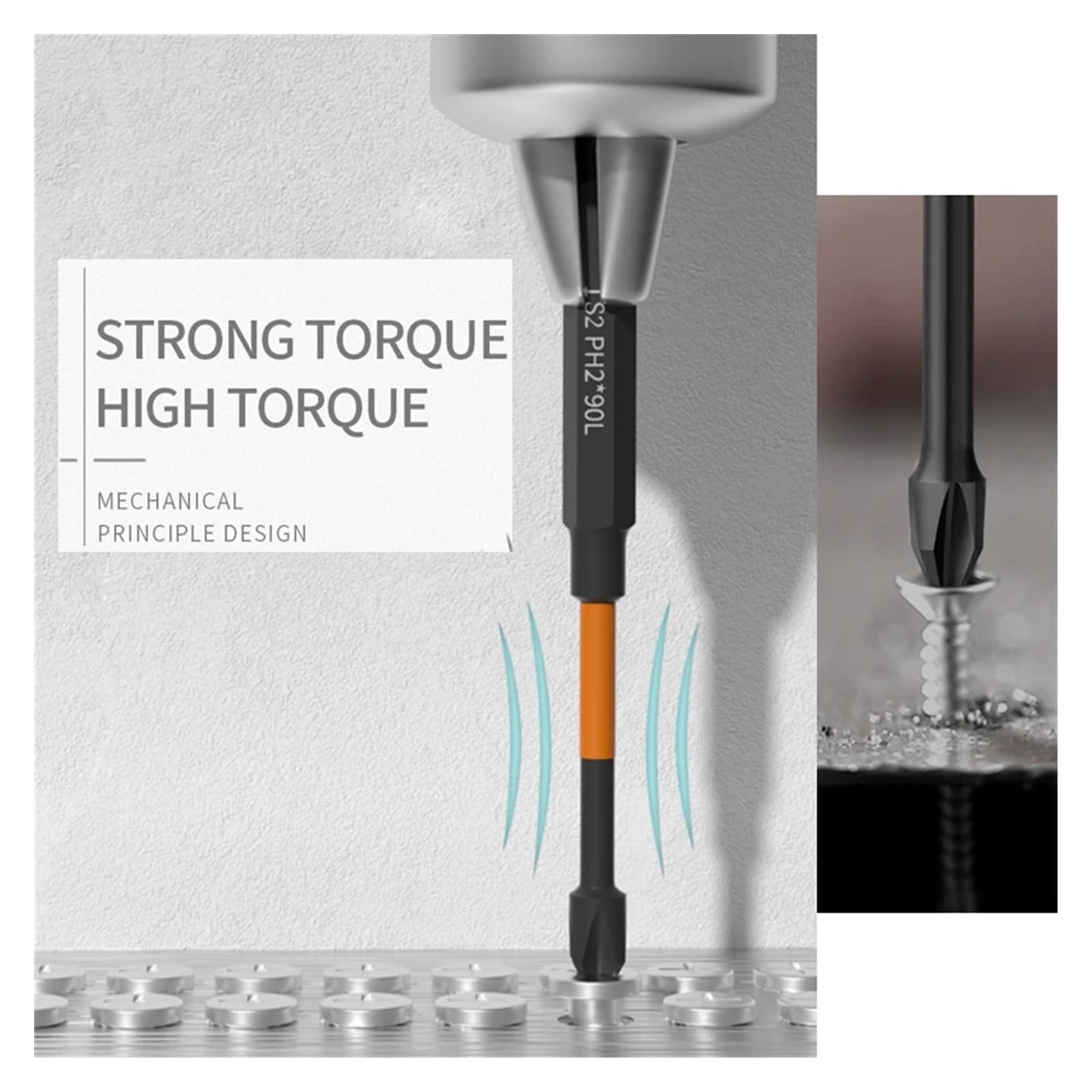 Juego de puntas de destornillador Ph2, 6 uds., cabezal de lote de impacto antideslizante, Cruz magnética fuerte, tornillo de alta dureza de torsión, 20-150MM, resistente al agua