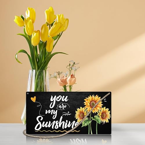 Miniatura 3 de Letrero de madera para colgar en la pared, con texto en inglés You are My Sunshine, decoración del hogar, puerta (1 pieza), regalo artístico para