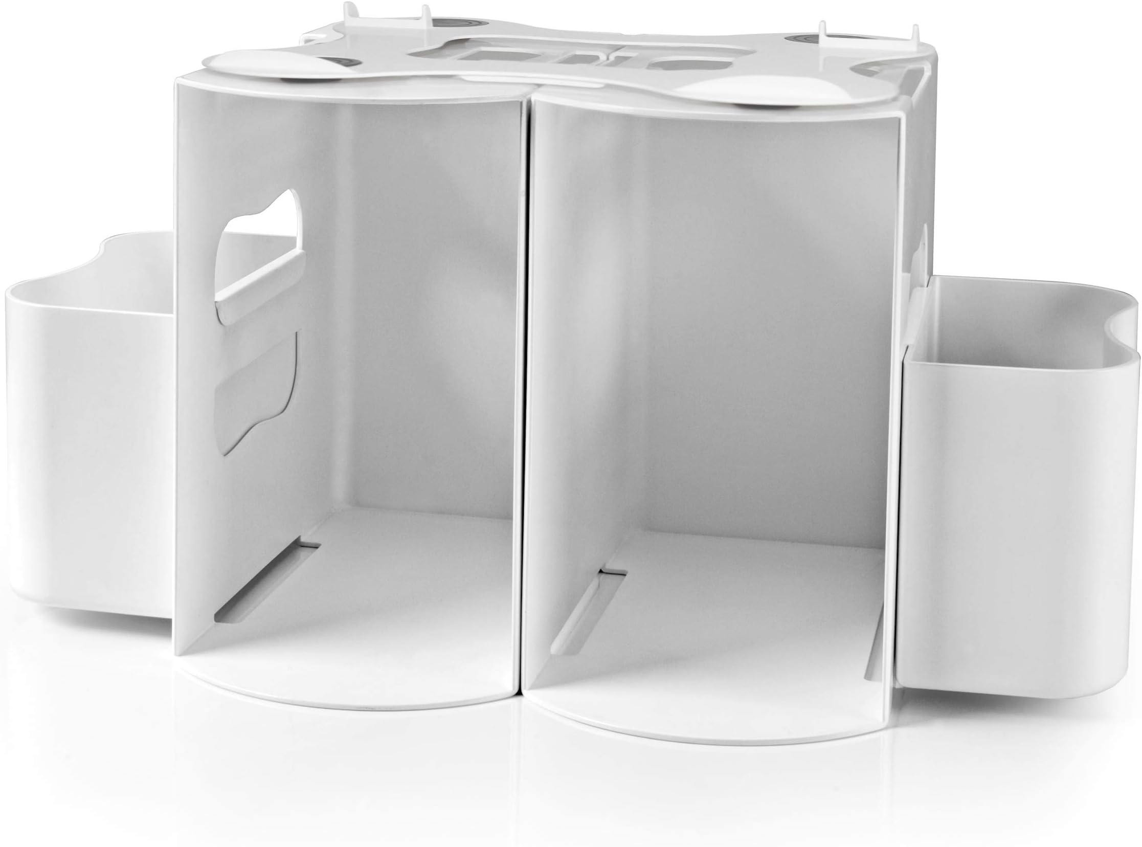 Prince Lionheart2-In-1 Nappy Depot Nappy Changing Accessory Clear The Clutter Organiser Flexible System Holds 18 Large Nappies & Changing Essentials, White