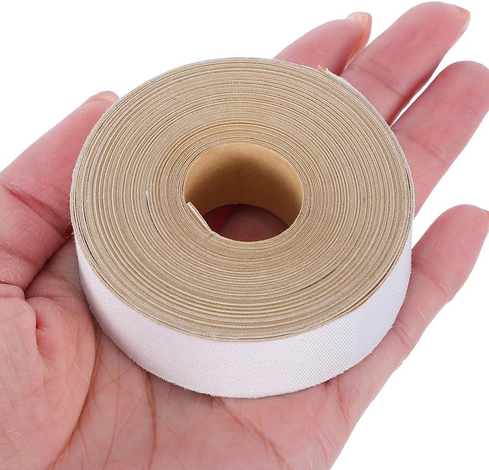 LOGOFUN 4 Rolls Self Adhesive Lampshade Trim Tape Fabric Edging Banding 5m Per Roll for DIY Light Cover Decoration Accessories White