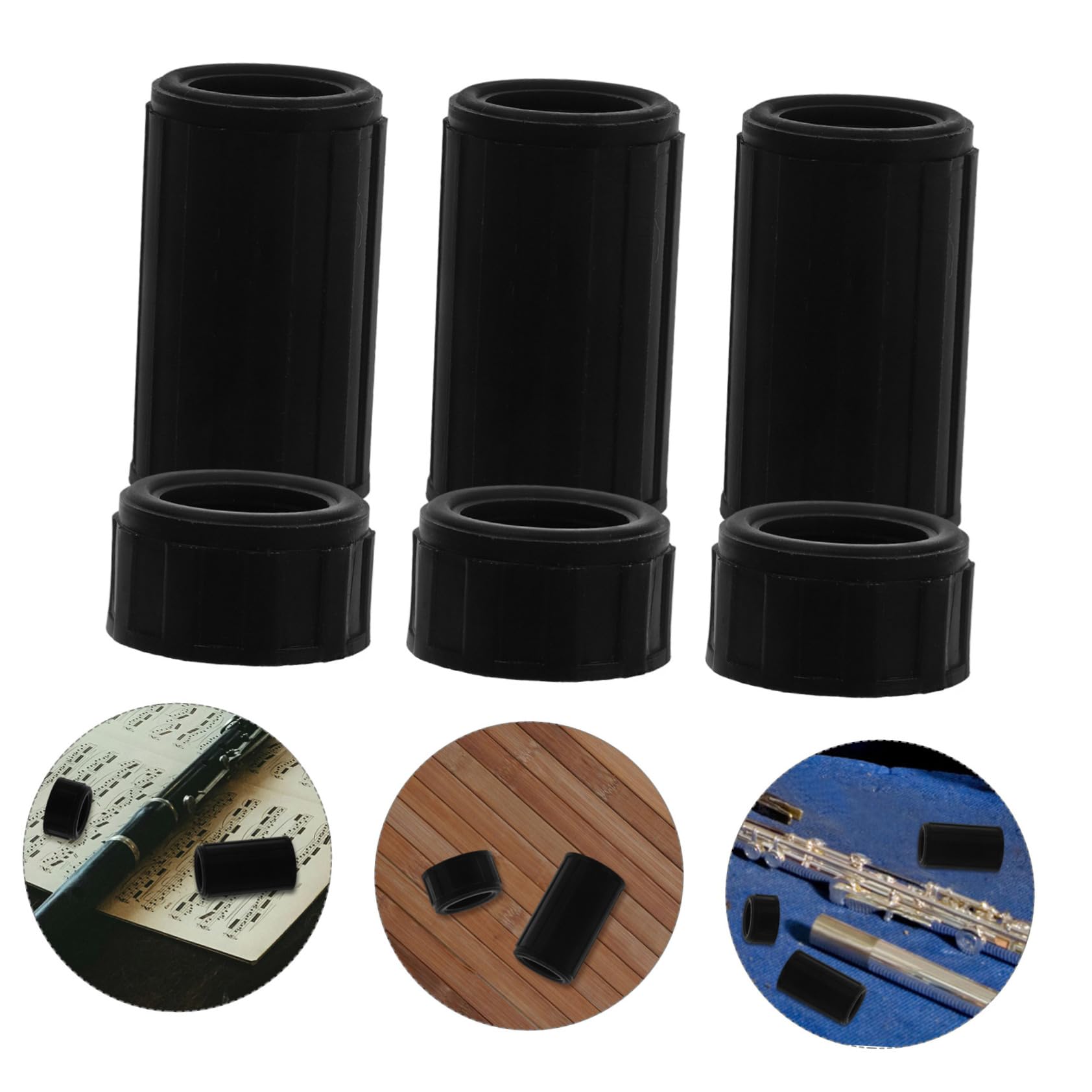 OFFSCH Flute Interface Covers 3 Pcs Flute Case Covers Black Durable and Easy to Use