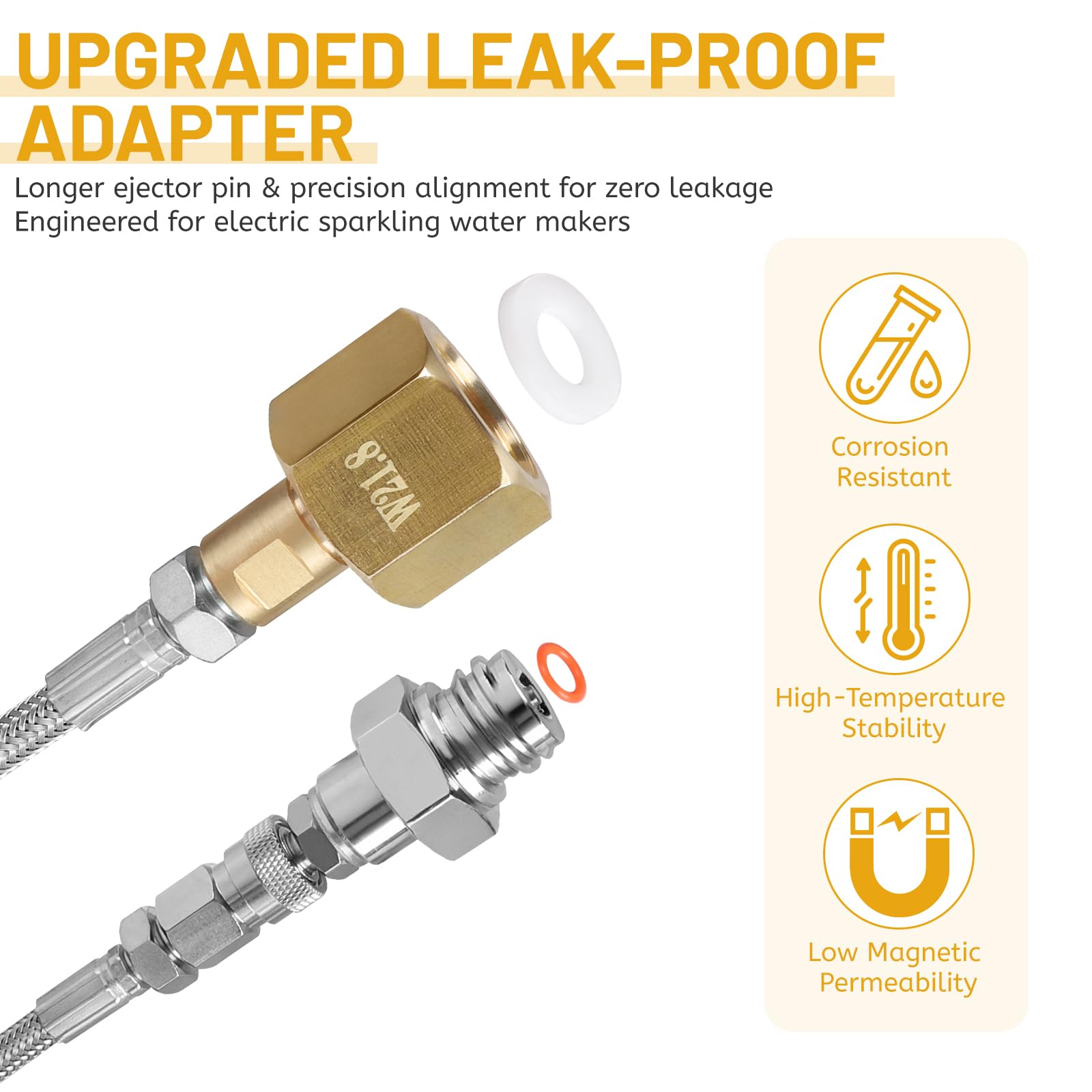 LALAGO Tubo Adattatore ad Alta Pressione per Grohe Blue Home Water Carbonators CO2, Tubo per Gasatore D'acqua Travaso da 60 Pollici Bombole di CO₂ da 1500 psi, Adatto di grandi dimensioni