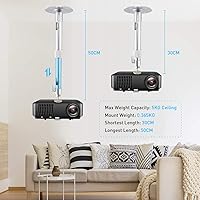 Vista 5 de NIERBO Colgador universal de montaje en pared para proyector, cabezal giratorio de 360° con longitud extensible, soporte de montaje de 11.8 a 19.7