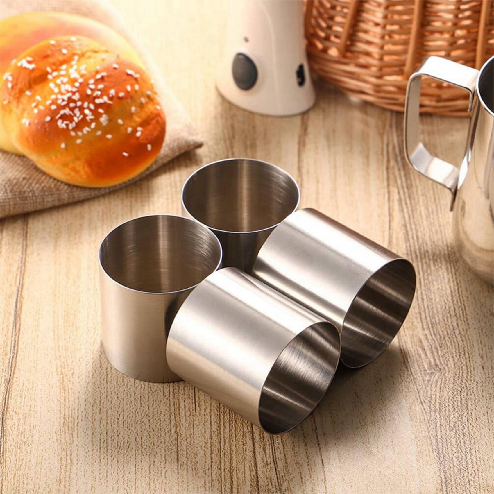 Molde Redondo para Anillo de Pastel, Anillos para Hornear de Acero Inoxidable, 32 Piezas, Molde para Mousse de Postre, Mini Anillo de PasteleríA, Juego de Moldeo de Alimentos