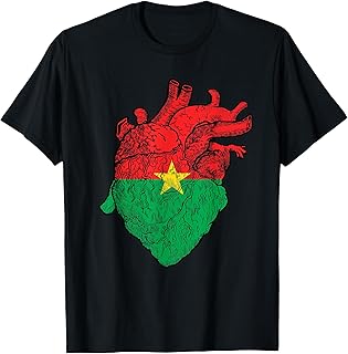 Burkina Faso Burkina Fasoan Pride Heart Burkina Fasoan Flag T-Shirt