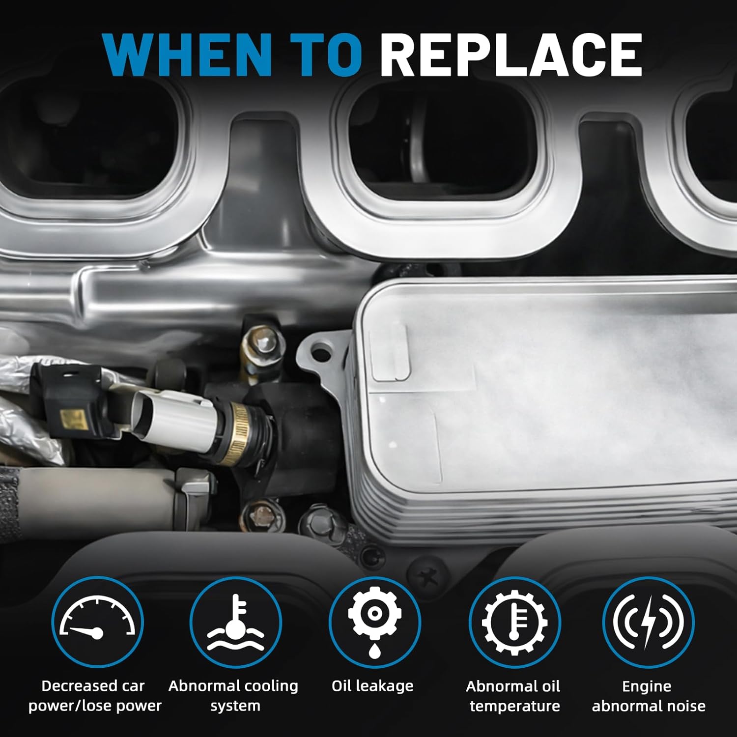 68624177AA Aluminum Engine Oil Cooler Oil Filter Housing Fits For 2014-2019 Ram 1500 3.0L Diesel Engine Replacement 68229403AA