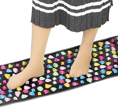 Reflexology Walk Stone Foot Massage Mat Pebbles Massage Mat Foot Massage Stone Mat Acupressure Mat Foot Massage Mat Health Care Relaxes The Nerve Ache