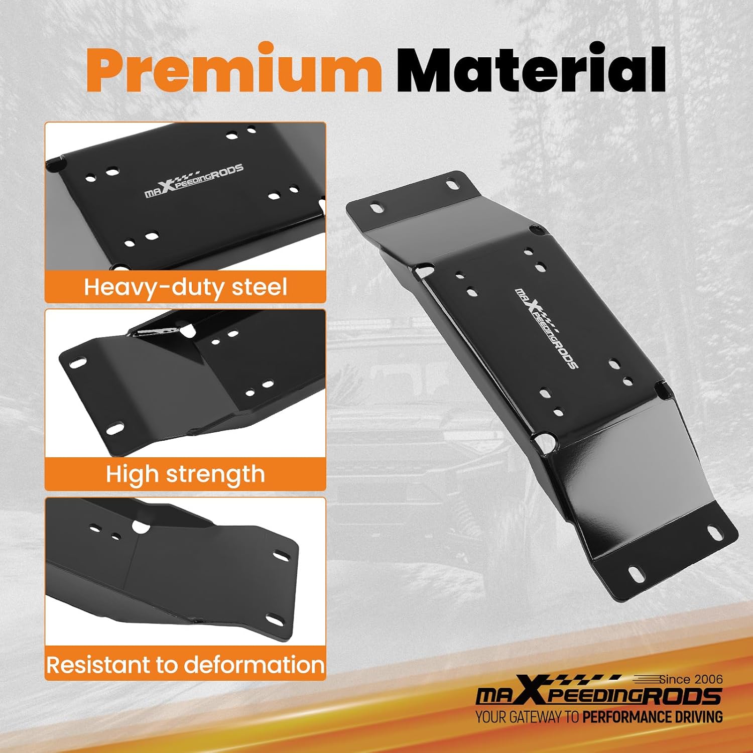 maXpeedingrods Winch Mount Winch Mounting Plate for 2022-2025 Polaris Ranger Midsize SP 570/570 Crew