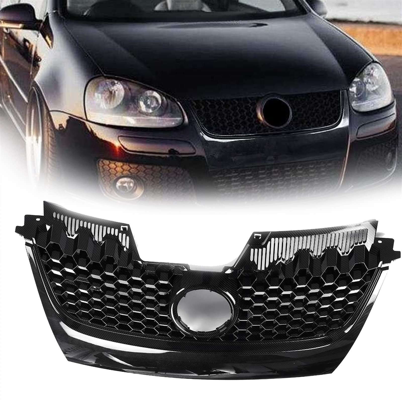 Grille de calandre centrale avant plastique ABS durable anti-choc VW Jetta MK5