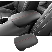 2024 2025 2026 Mustang Center Console Cover for Ford Mustang EcoBoost/EcoBoost Premium/GT/GT Premium/Dark Horse Premium, Waterproof &Comfy Leather Cover 2026 2025 Mustang Accessories-Red Line