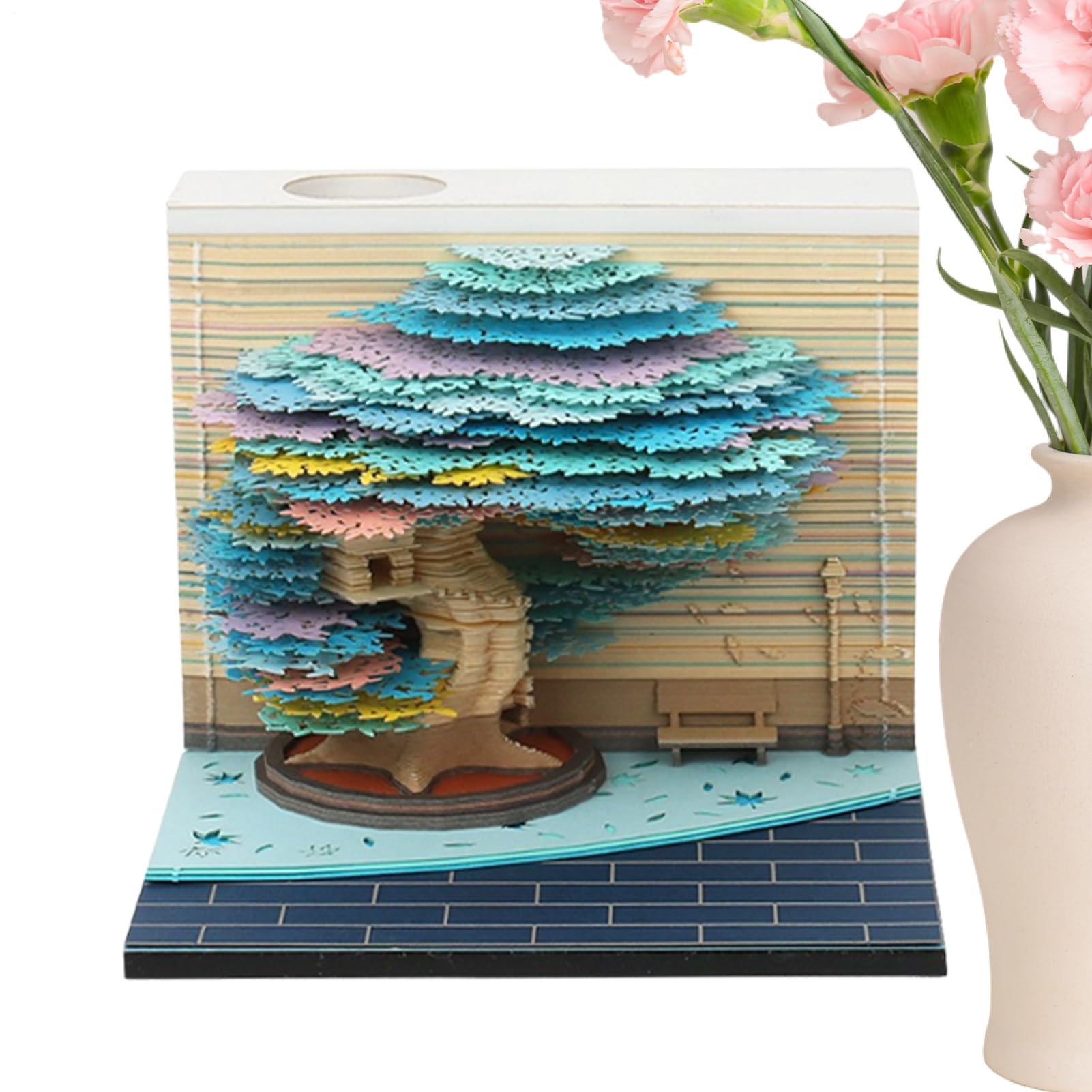 Blocchetto 3D Memo - Calendario Albero 2026 Blocco Appunti | Decor Scrivania | Scultura Carta Arredo Casa per Famiglia Studente Insegnante Ufficio Scuola Università | Regalo Natale
