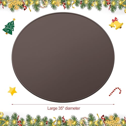 Miniatura 4 de Timgle Tapete de soporte para árbol de Navidad de 35 pulgadas, resistente de silicona para árbol de Navidad, protector de suelo impermeable para