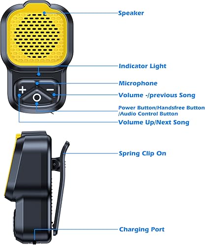 Miniatura 9 de KAIY Altavoz Bluetooth con clip, altavoz Bluetooth portátil con llamada manos libres, mini altavoces portátiles para exteriores con IPX6 impermeable