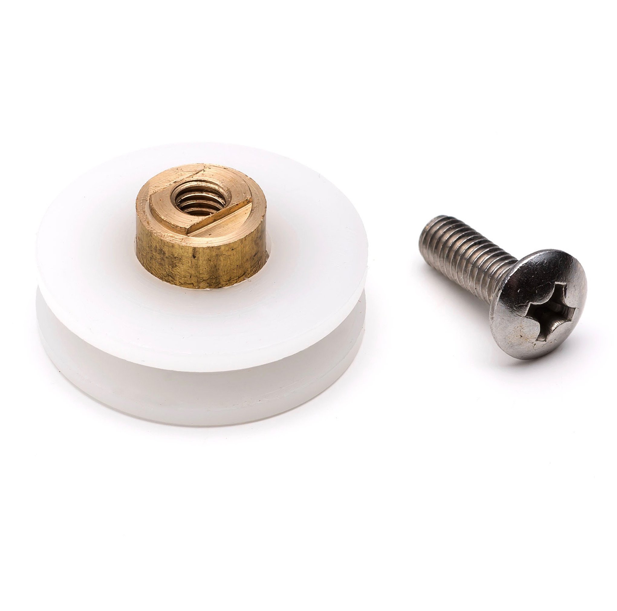 ShowerPart V-Grooved Shower Door Rollers/Wheels/Runners L041-V, Diameter 23mm, Wheel Thickness 6.5mm, Stainless Steel, Shower Door Replacement Parts, 4X