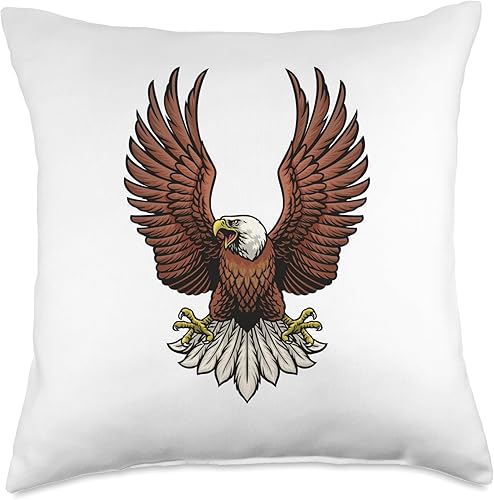 Adler Vogel Eagle American Flag Vulture Falcon Throw Pillow, 18x18, Multicolor disponible en Yaxa Costa Rica