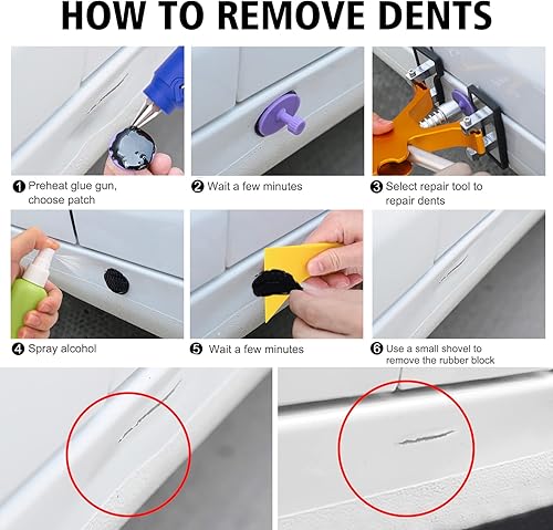 Miniatura 3 de BlueFire Kit de eliminación de abolladuras sin pintura para carrocería, kit de eliminación de abolladuras de automóvil, kit de extracción de