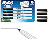 EXPO Dry Erase Markers, Low Odor Ink, Black, Ultra Fine Tip, 4 Count