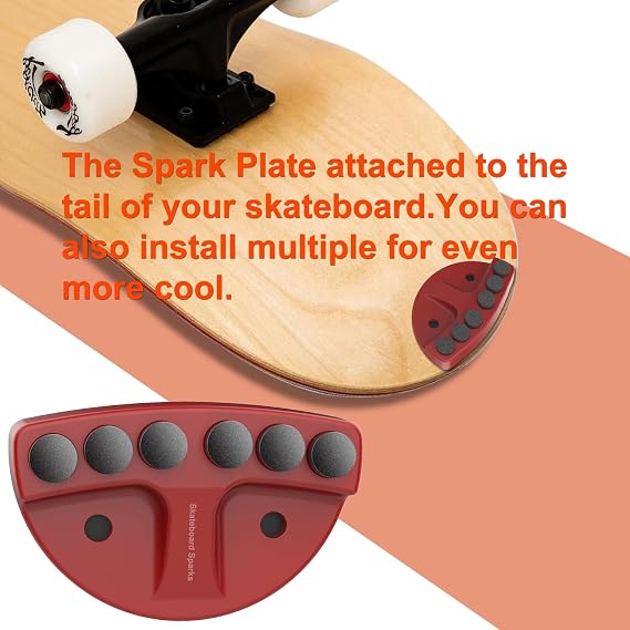 Upgrade Your Skateboard Add Sparking Flames Tail Plate Attachment for an Electrifying Ride,Skateboard Accessories,Flint,Skateboard Spark Plate