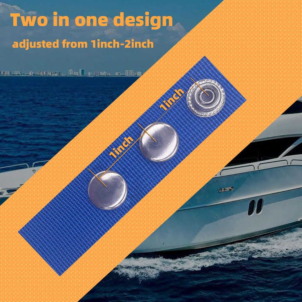 Lot de 10 Extensions à Clipser pour Toile de Bateau en Acier, Tailles d'extension de 2,5 à 5,1 cm (Bleu)