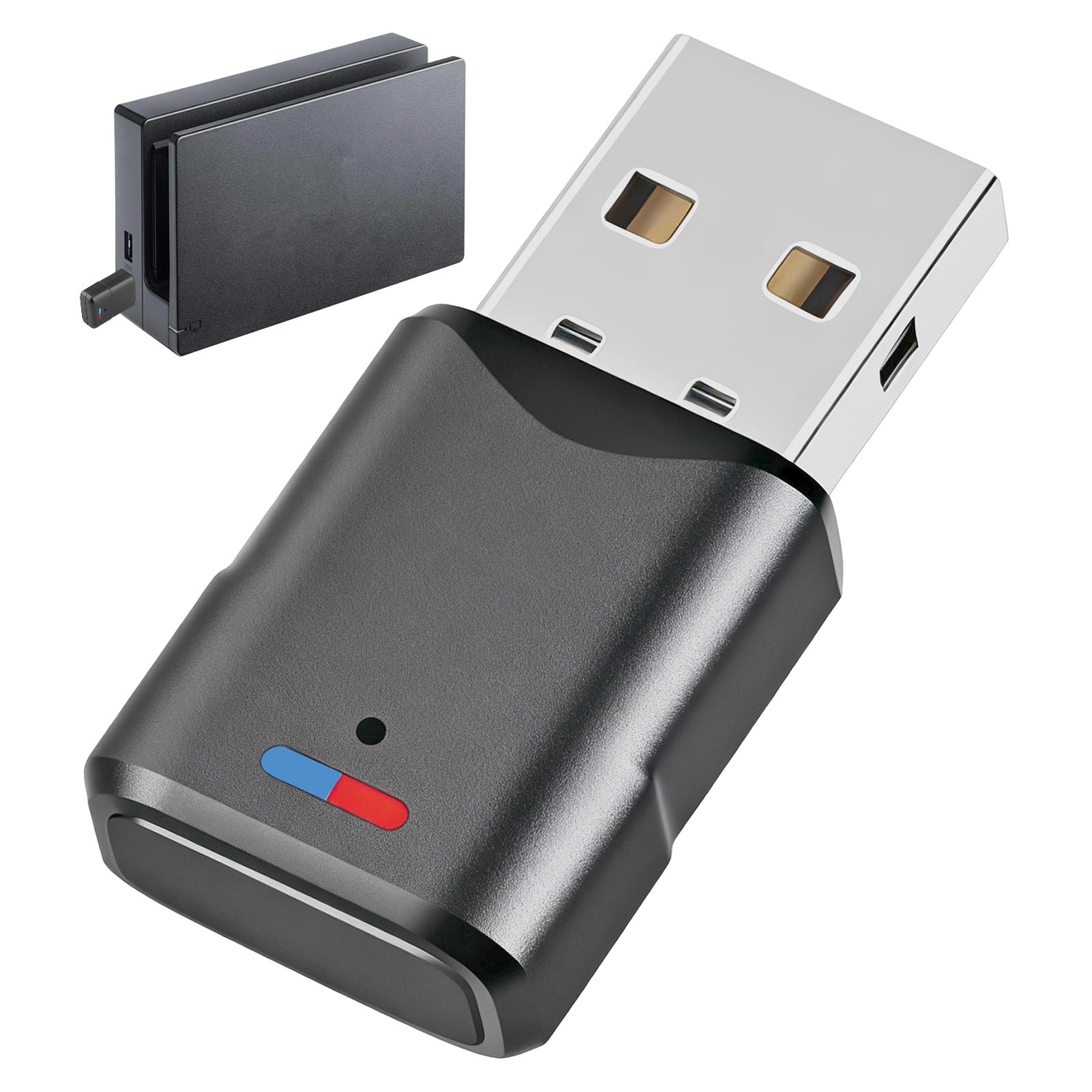 Adaptateur Bluetooth 5.3 USB pour PS5 PS4 PC Switch Mac Dongle Double Appairage Faible Latence Clé émetteur Audio sans Fil pour Macos Manette Windows Casque Enceinte