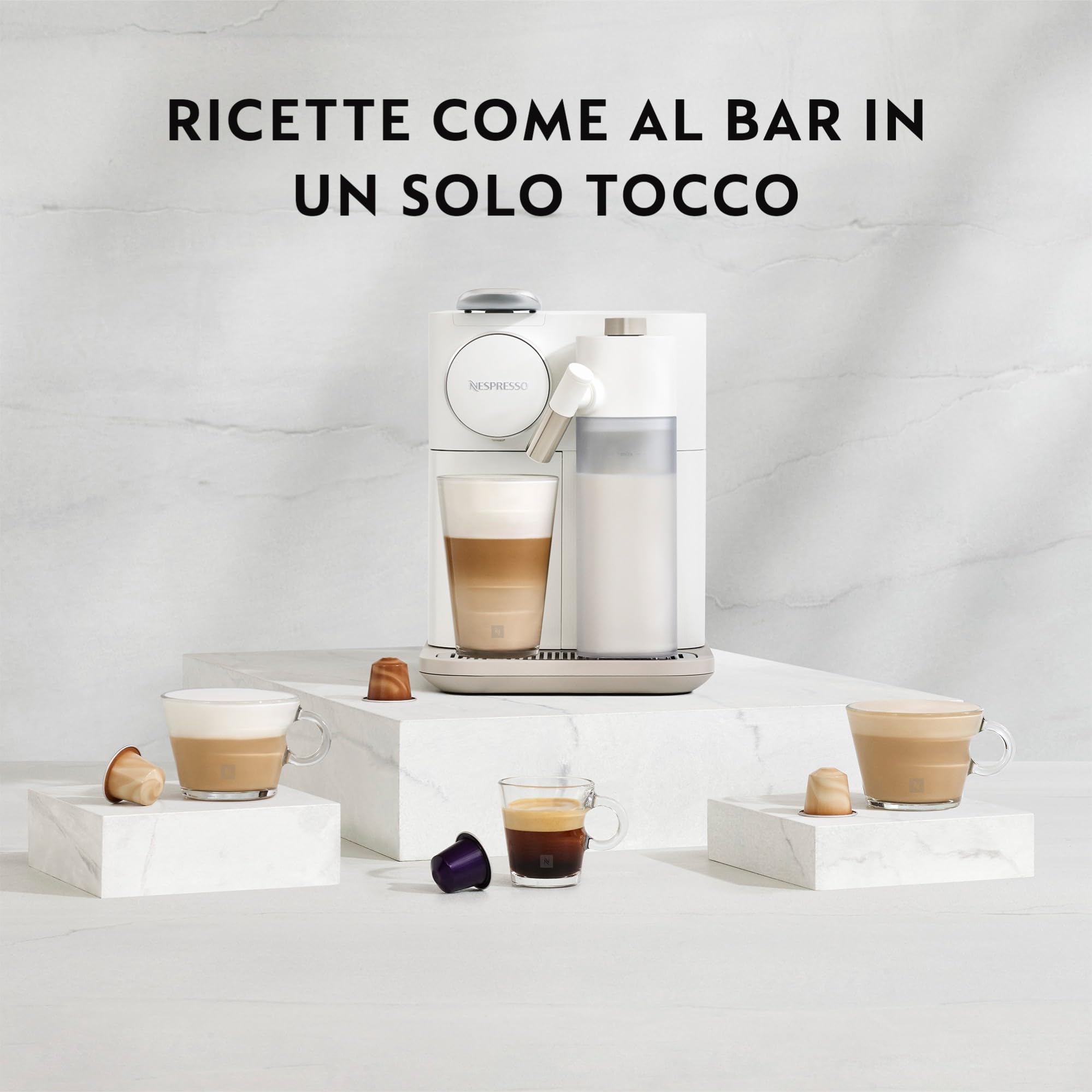 De'Longhi Nespresso Gran Lattissima EN640.B, Macchina per Caffè Automatica, Macchina per Caffè a Capsule, Schiumatura Automatica del Latte, Pressione 19 Bar, Cappuccino, 1400W, Nero