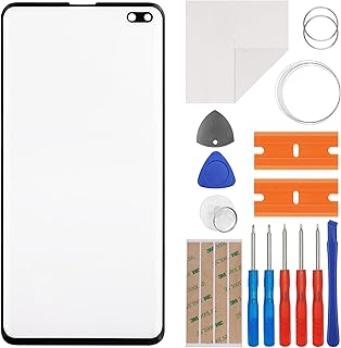 Front Glass Outer Screen Lens Replacement Compatible with Samsung Galaxy S10+ S10 Plus -G975F -G975U 6.4 inch with Tools(No Display and Touch digitizer)