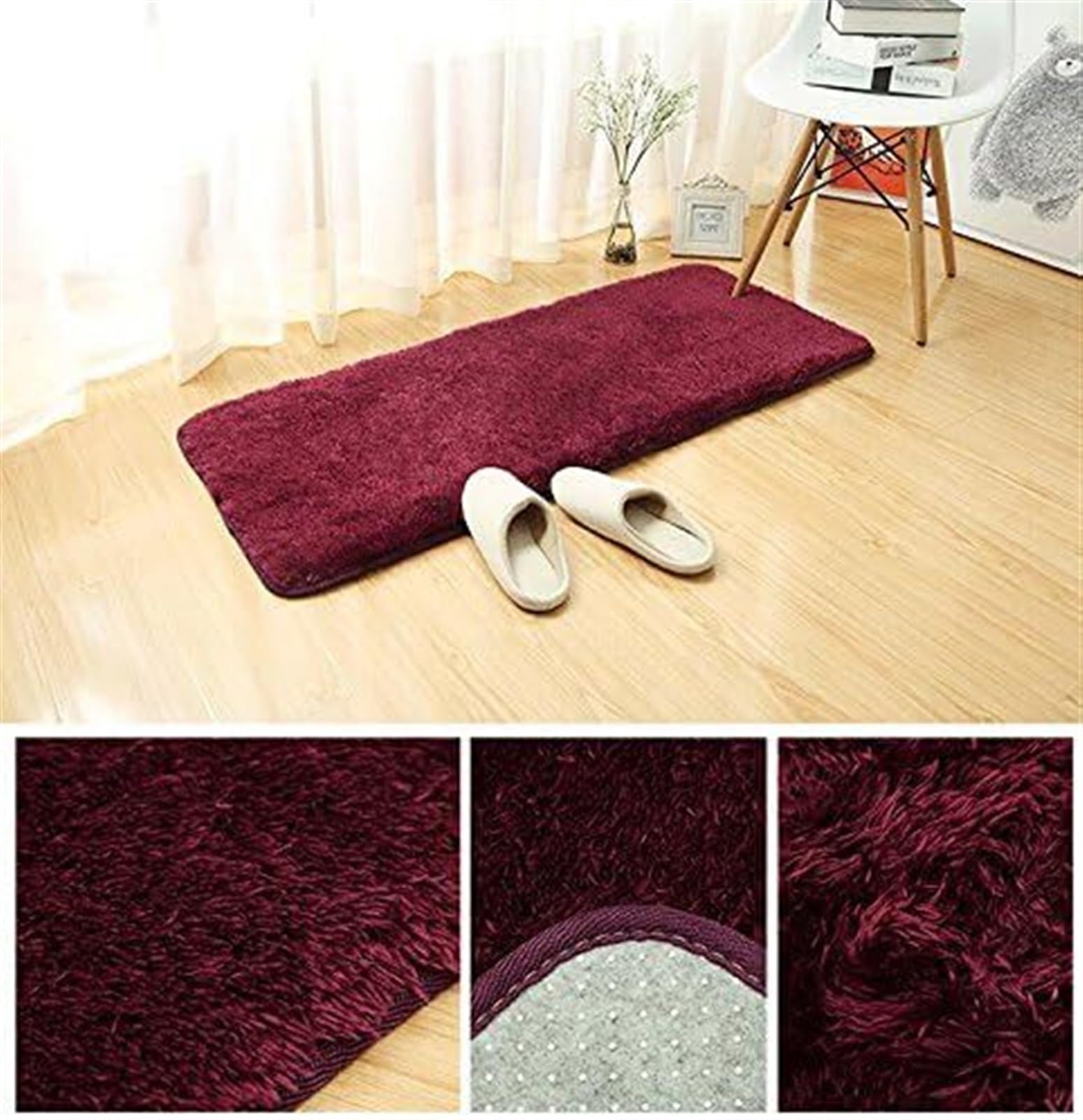 Fußmatte Fußabtreter Verdickter, Rutschfester Teppich, Weicher Teppich Für Hartholzböden, Wohnzimmer, Schlafzimmer, Küche Teppich für Eingang(B,50x80cm(20x31))