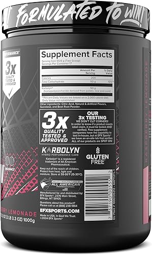 Miniatura 142 de EFX Sports Karbolyn Fuel | Polvo de carbohidratos de rápida absorción | Carga de carbohidratos, energía sostenida, recuperación rápida, sin