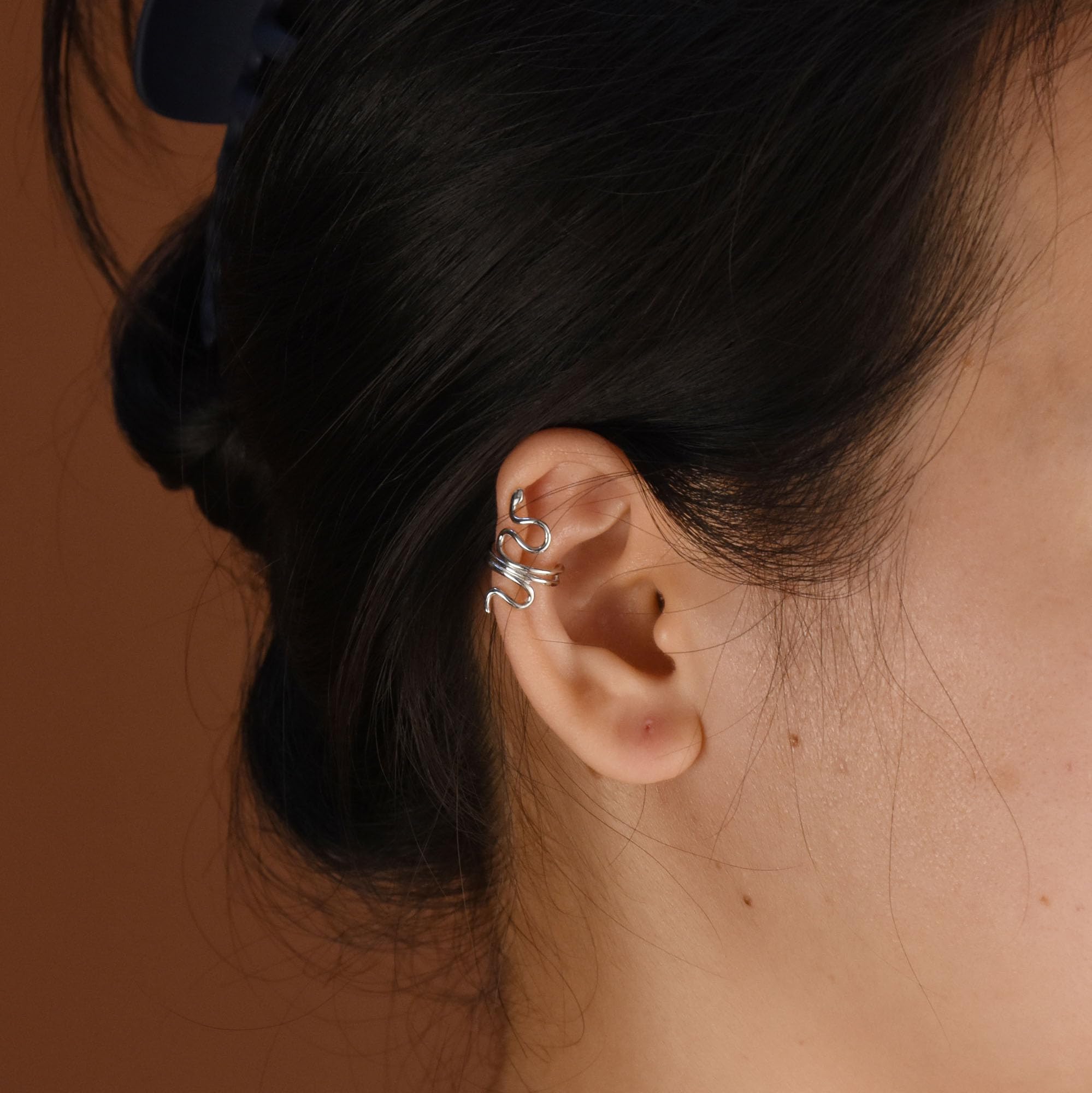 Helix Climber Kriecher Schlange Serpent Clip On Wrap Draht Knorpel Lappen Ohr Manschette Ohrringe Für Frauen Teen Männer Nicht Durchbohrtes Ohr .925 Sterling Silber Paar