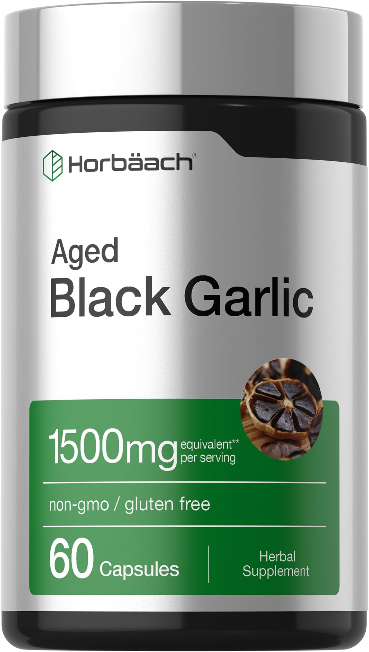 Aged Garlic Extract Capsules | 60 Count | Fermented Supplement | Non-GMO, Vegetarian & Gluten Free