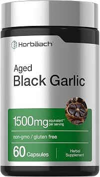 Horbaach Aged Garlic Extract Capsules | 60 Count | Fermented Supplement | Non-GMO, Vegetarian & Gluten Free
