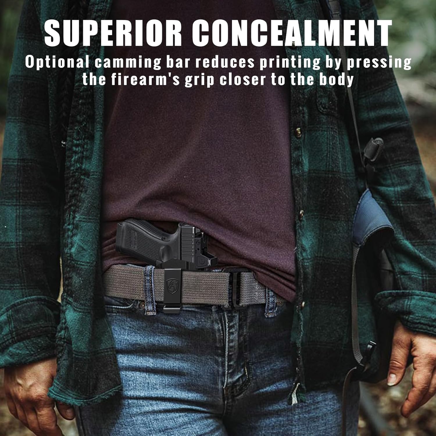 MUNALO IWB Holster Compatible with Glock 19 (Gen 3/4/5) with Flashlight, 19X, 44, 45, 23, 32 with Light Concealed Carry Holster with Concealment Claw Ideal for Appendix Inside Waistband