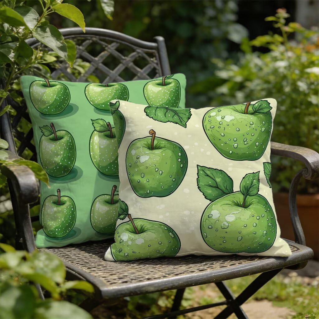 Poszewka na poduszkę 80 x 80 cm zestaw 2 zielony, poszewka na poduszkę 80 x 80 poduszek na sofę pościel pokrowce na poduszki z motywem owoców dwustronny nadruk HD na sofę łóżko samochód dekoracja domu