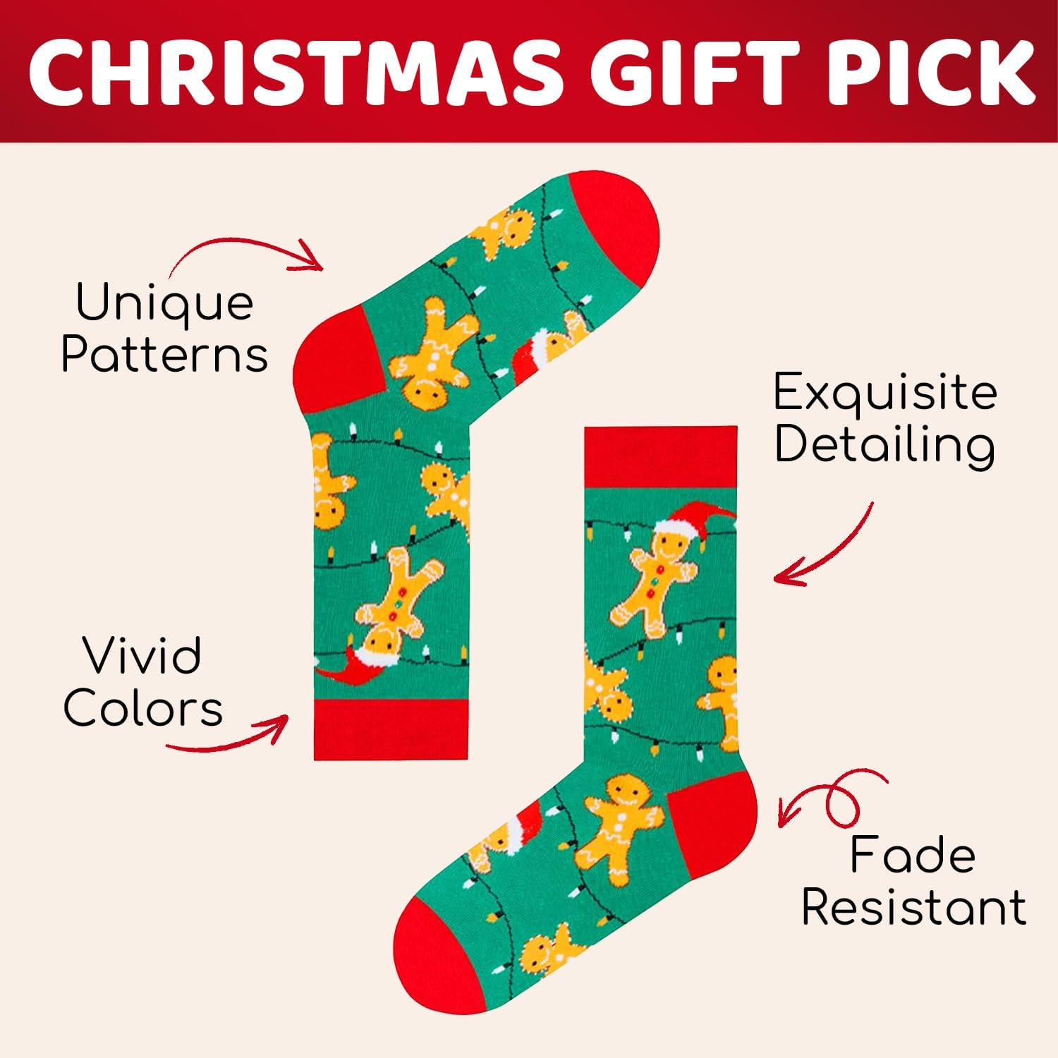 HAPPYPOP Christmas Socks for Kids Teens - Unisex Xmas Gift Ideas, Stocking Sock 4 Pack - Image 6