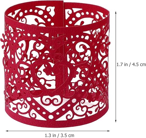 Miniatura 8 de Uonlytech Decoración de boda, 50 unidades de envolturas de velas LED para velas de té, soporte votivo hueco decorativo para velas LED de batería,