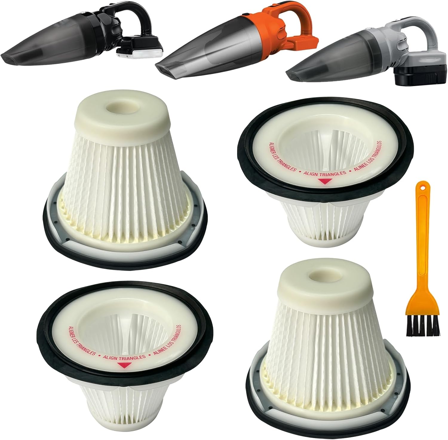 4 Pack Vacuum Filter Replacement for BLACK & DECKER VF200SP BDH2000SL/BDH1800S Vacs, Compare to Part # 90543043-01